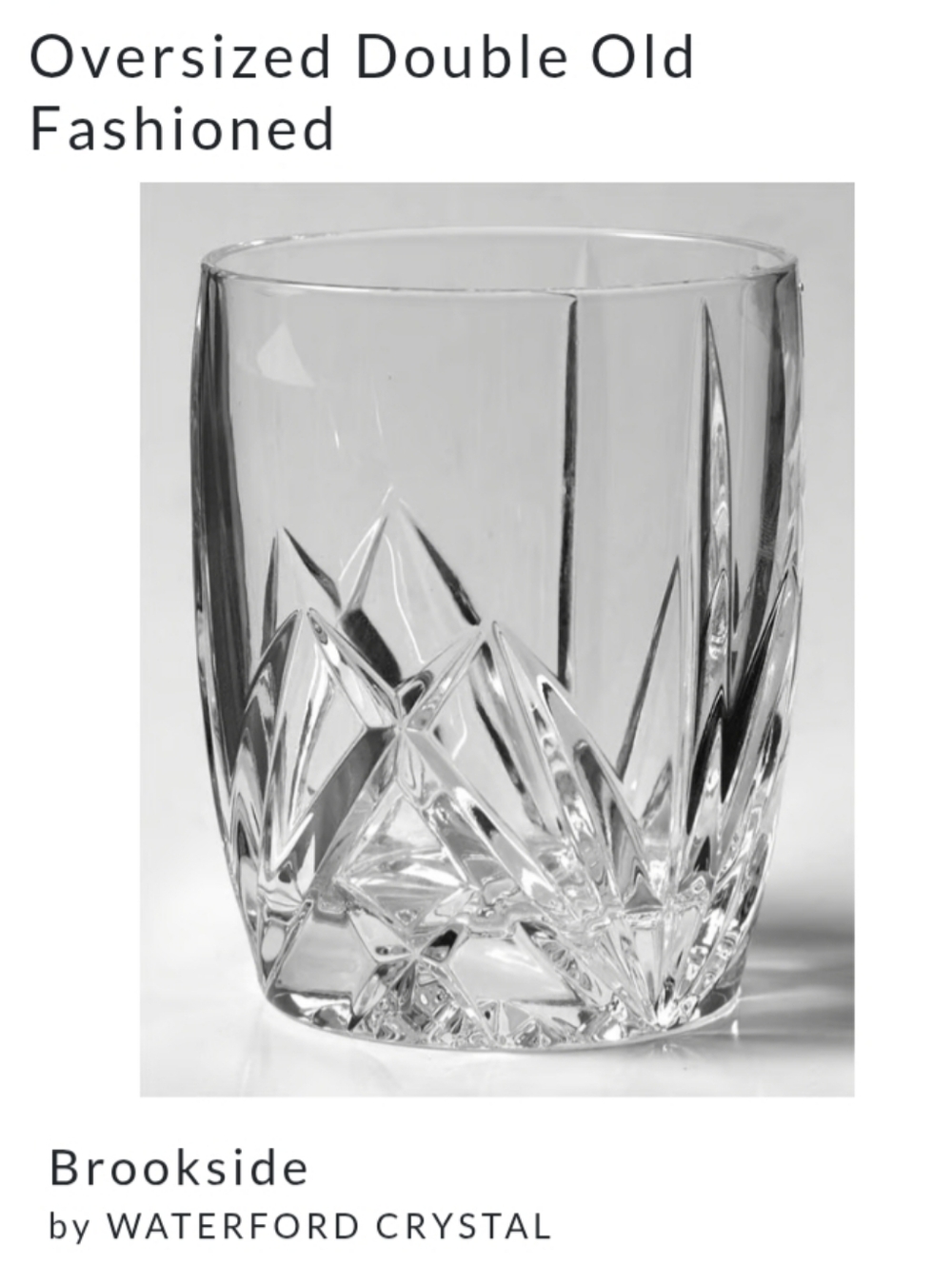 DADS DAY ~ 3 BROOKSIDE Waterford Crystal Marquis Oversized Double Old Fashioned